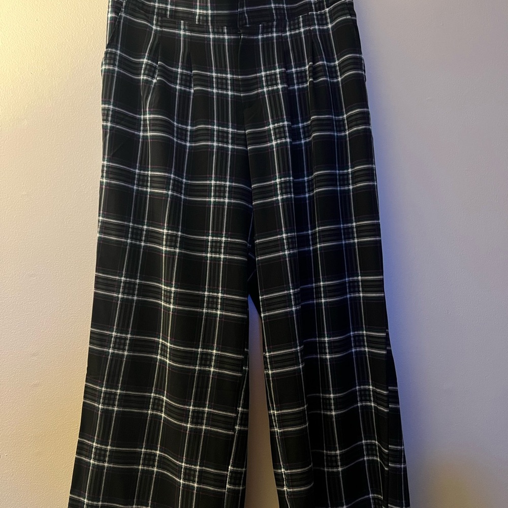 Black Plaid Wide Leg Pants Torrid